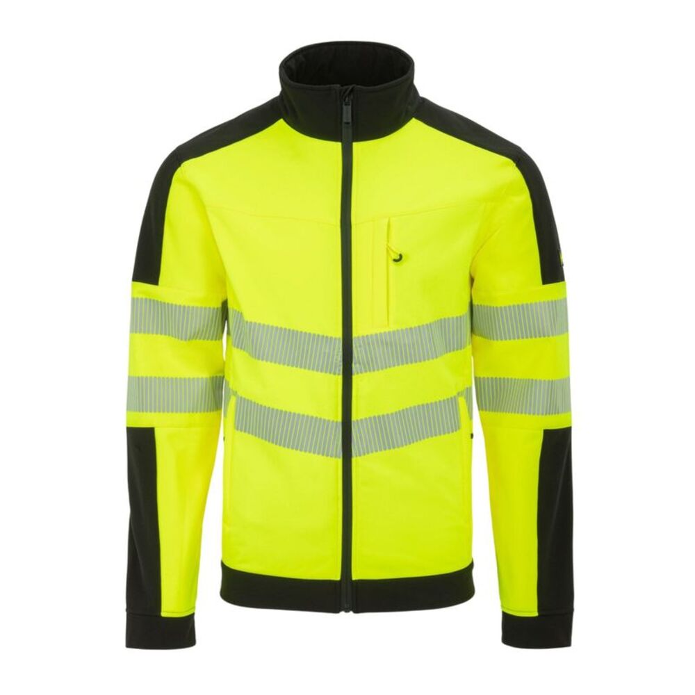 Dunlop Mens Hi-Vis Soft Shell Jacket / Yellow/Black